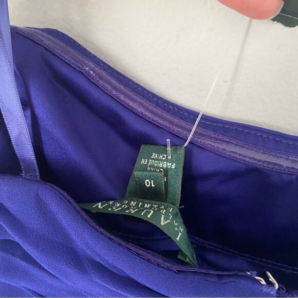 Lauren Ralph Lauren Evening Women’s Ruched Blue Mini Summer Strapless Dress 10 - Picture 3 of 3